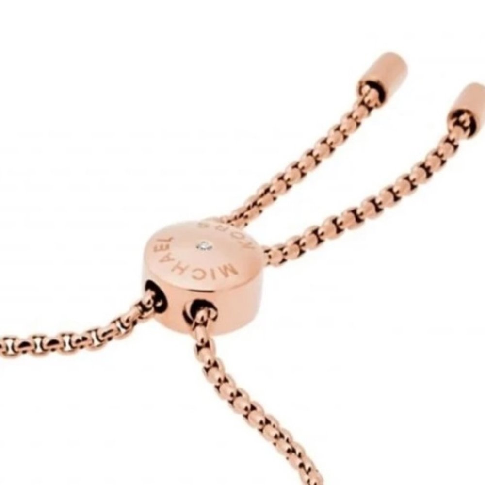 SOLD MICHAEL KORS Rose Gold Heart Slide Bracelet - Picture 5 of 7